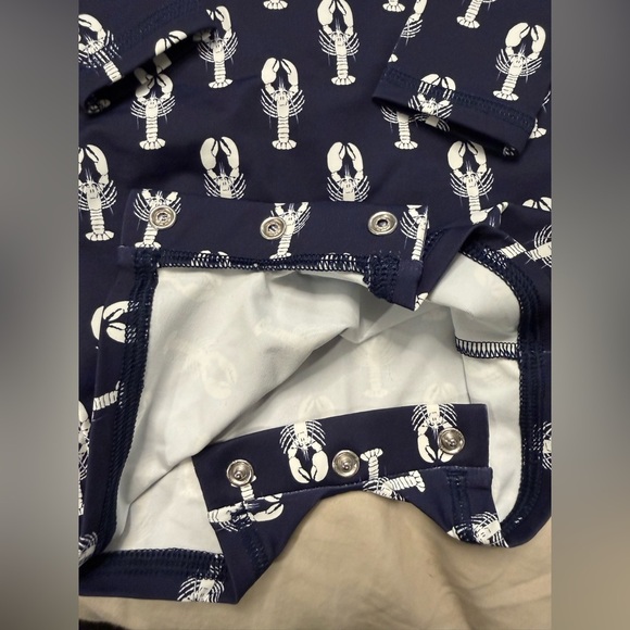 NWT Vineyard Vines Baby Lobster Long Sleeve One Piece Swimsuit Size 3-6 Months - Picture 2 of 9